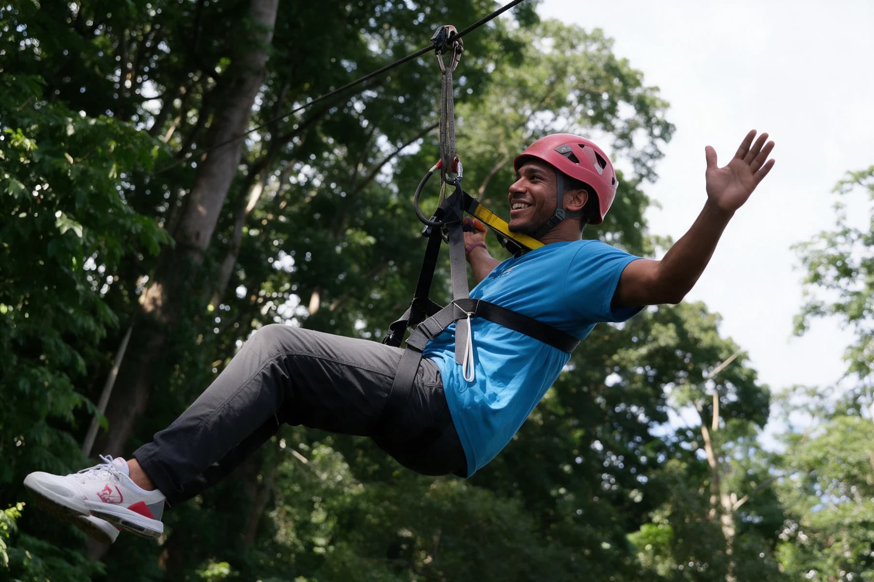 World B+ zipline adventure in the rainforest